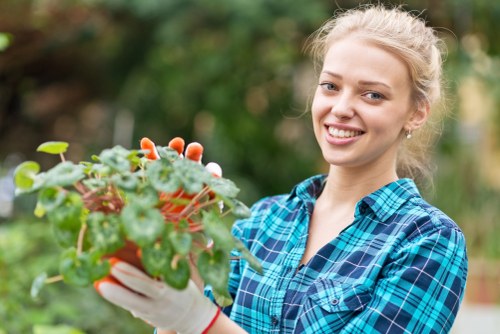 Gardening crew arriving at a residential garden